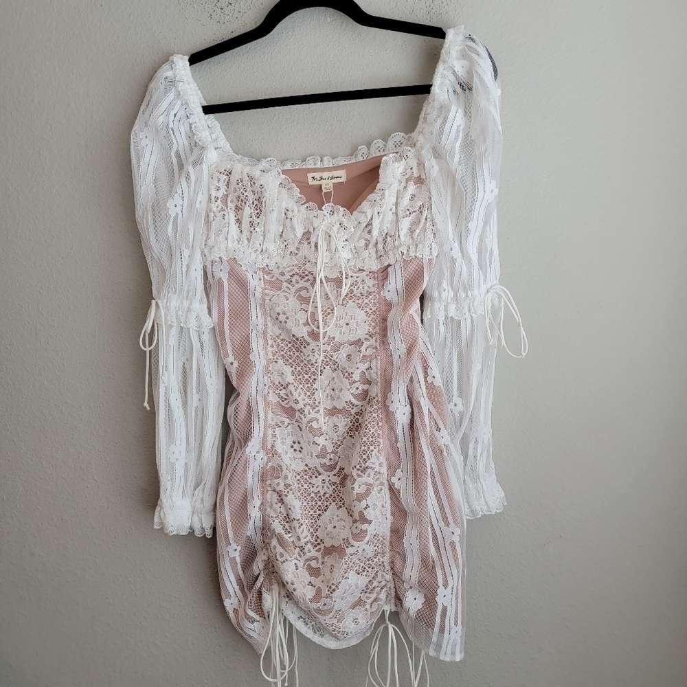For Love & Lemons Monroe Mini Dress in White size XS NWT - Picture 4 of 9